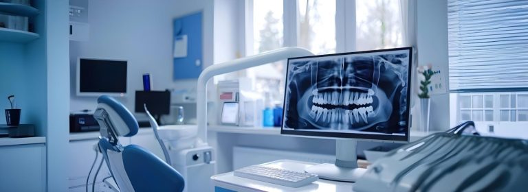 Radiografia panoramica su monitor per valutare l'atrofia ossea mascellare